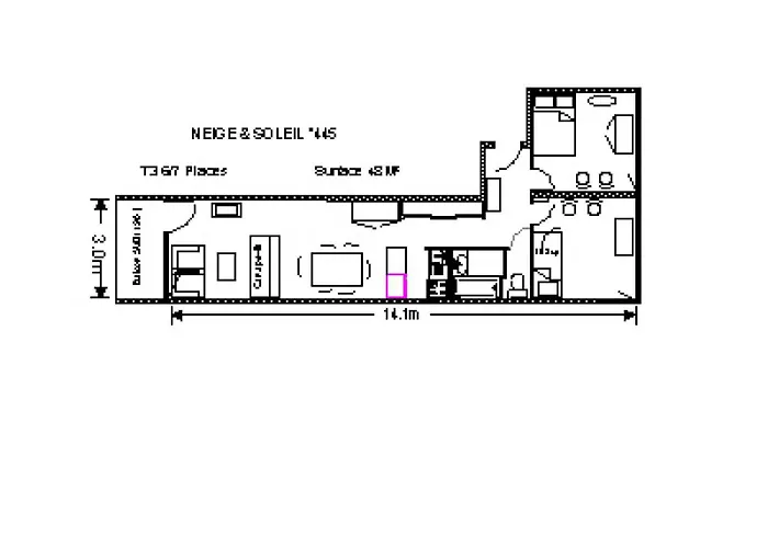 Neige Et Soleil - 3 Pieces Pour 6 Personnes Mae-2853 * Eaux-Bonnes